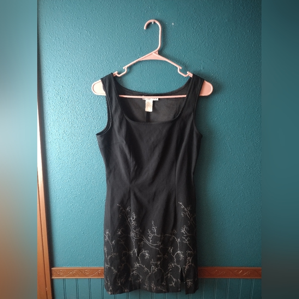 Vintage 90s Rampage Minimalist Elegant Twee Black Sleeveless Little Black Dress